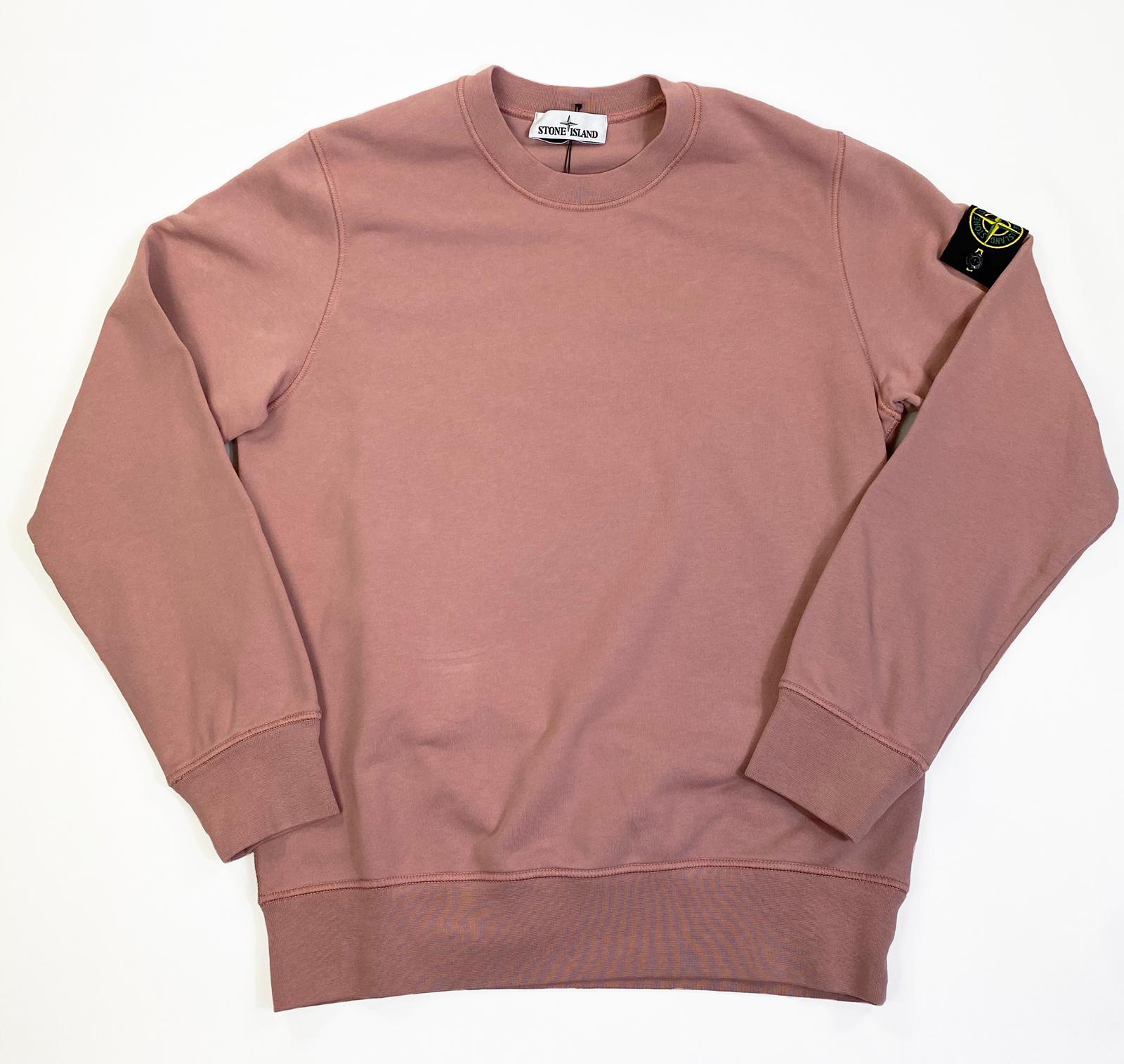 Stone Island Garment Dyed Sweatshirt Pink 63051 V0086 - Esquire Clothing