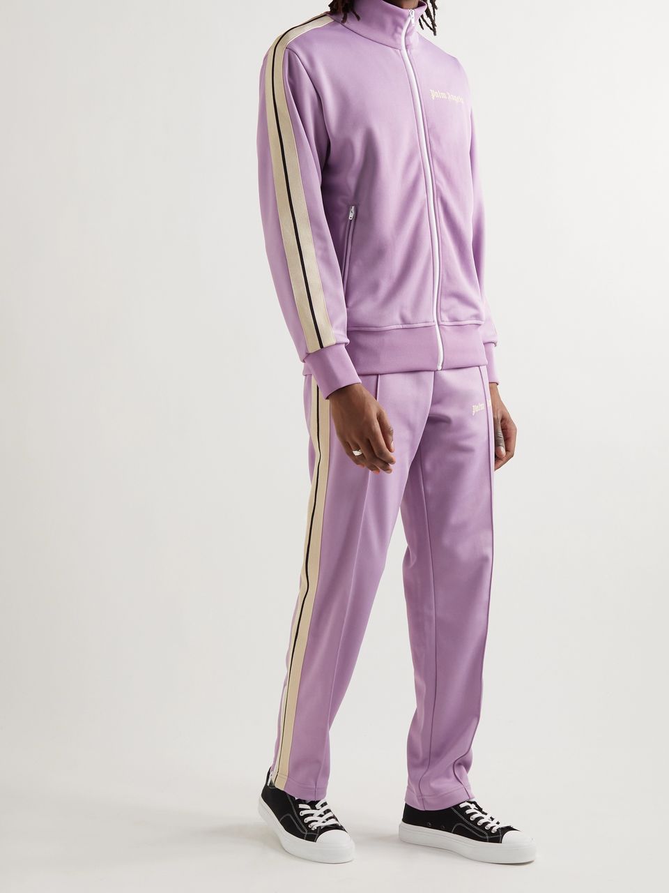 Palm Angels Taped Track Jacket Purple - Esquire Clothing