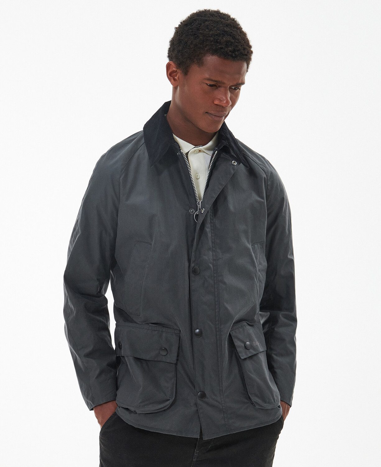 Barbour Ashby Wax Jacket Grey - Esquire Clothing